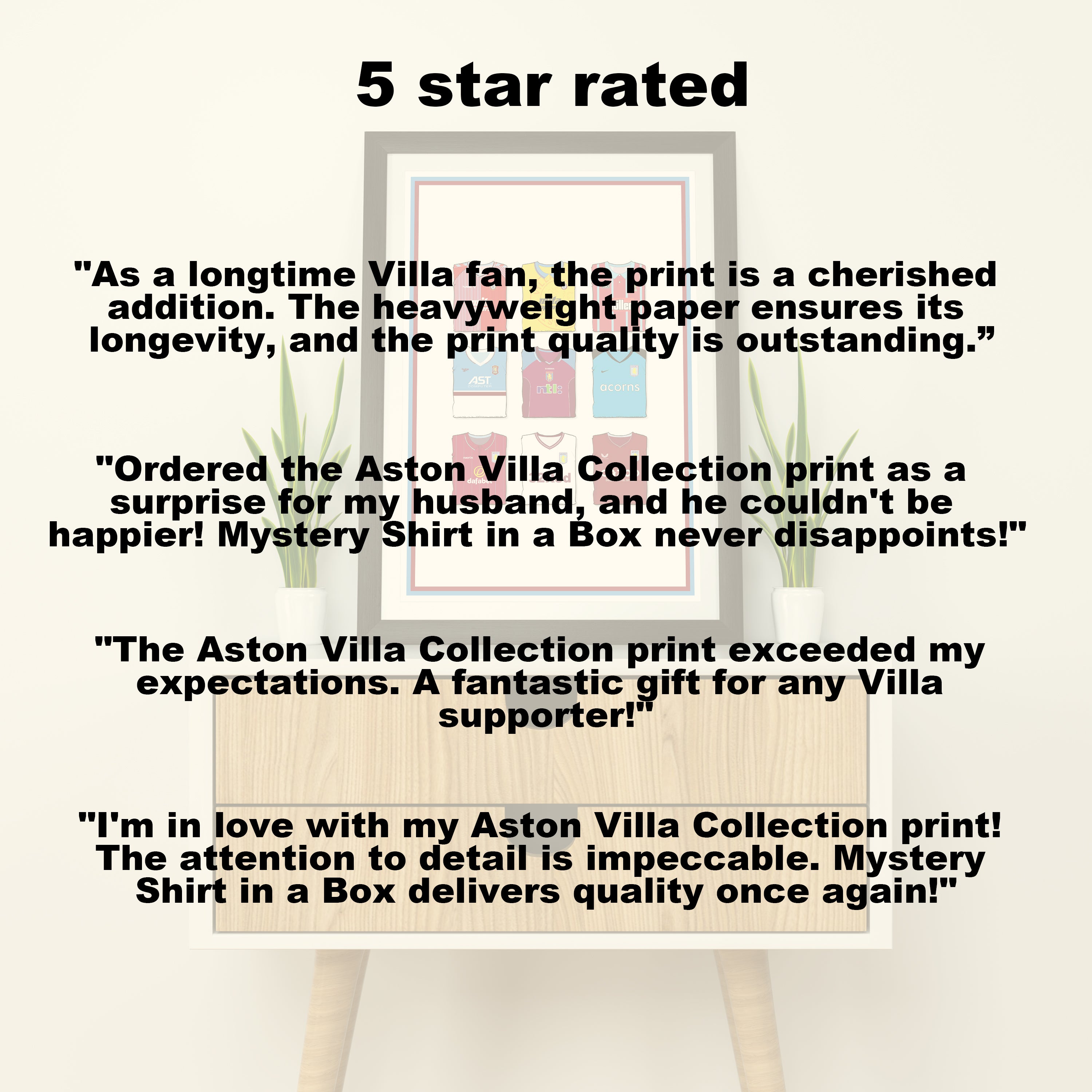 Aston Villa Collection Heavyweight Art Print - Football Post - Perfect Gift - Birthday Present for Him