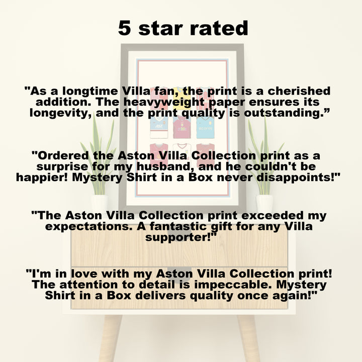 Aston Villa Collection Heavyweight Art Print - Football Post - Perfect Gift - Birthday Present for Him