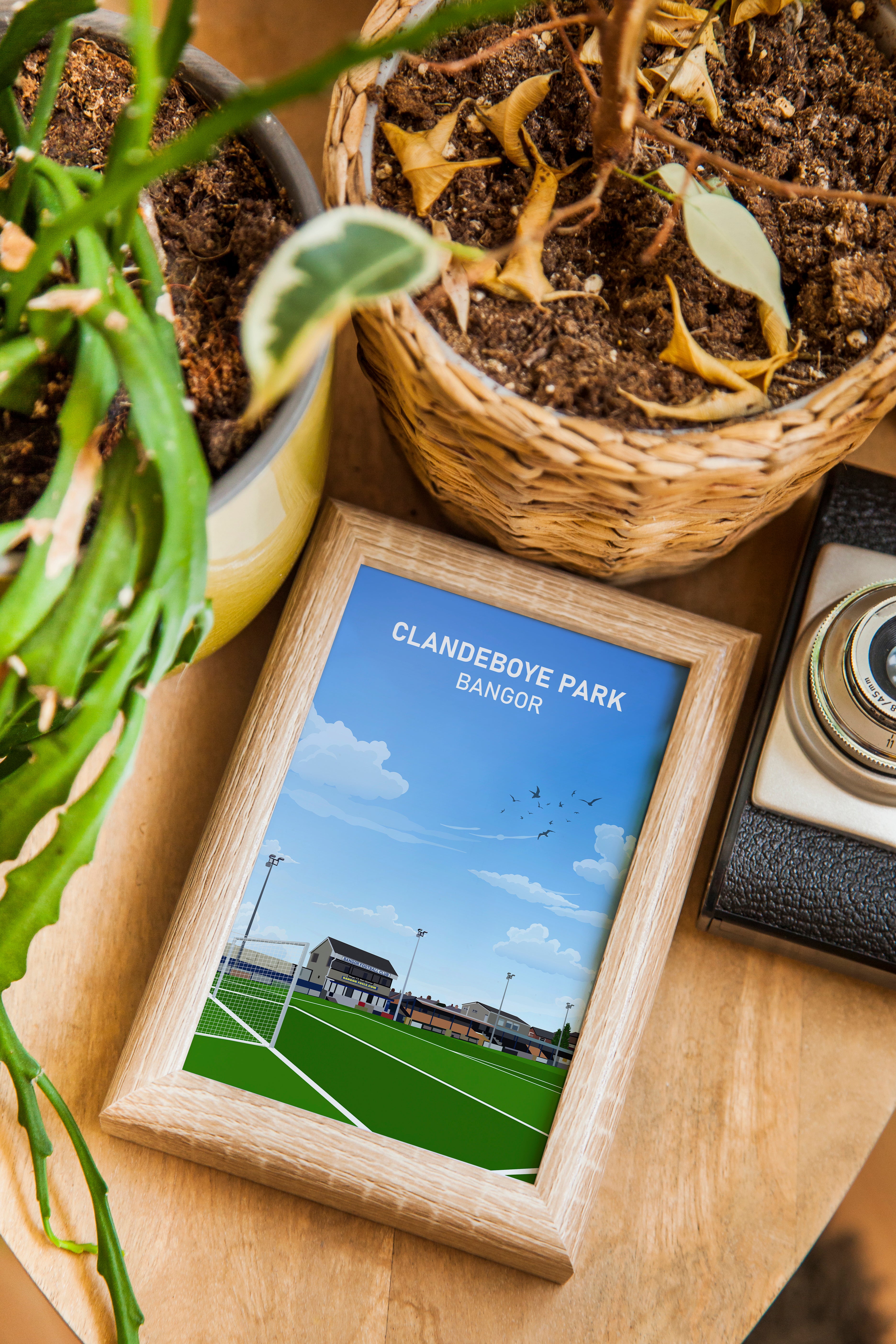 Bangor FC Clandeboye Park Schwerer Kunstdruck - Fußball-Post - Perfektes Geschenk - Geburtstagsgeschenk für Ihn