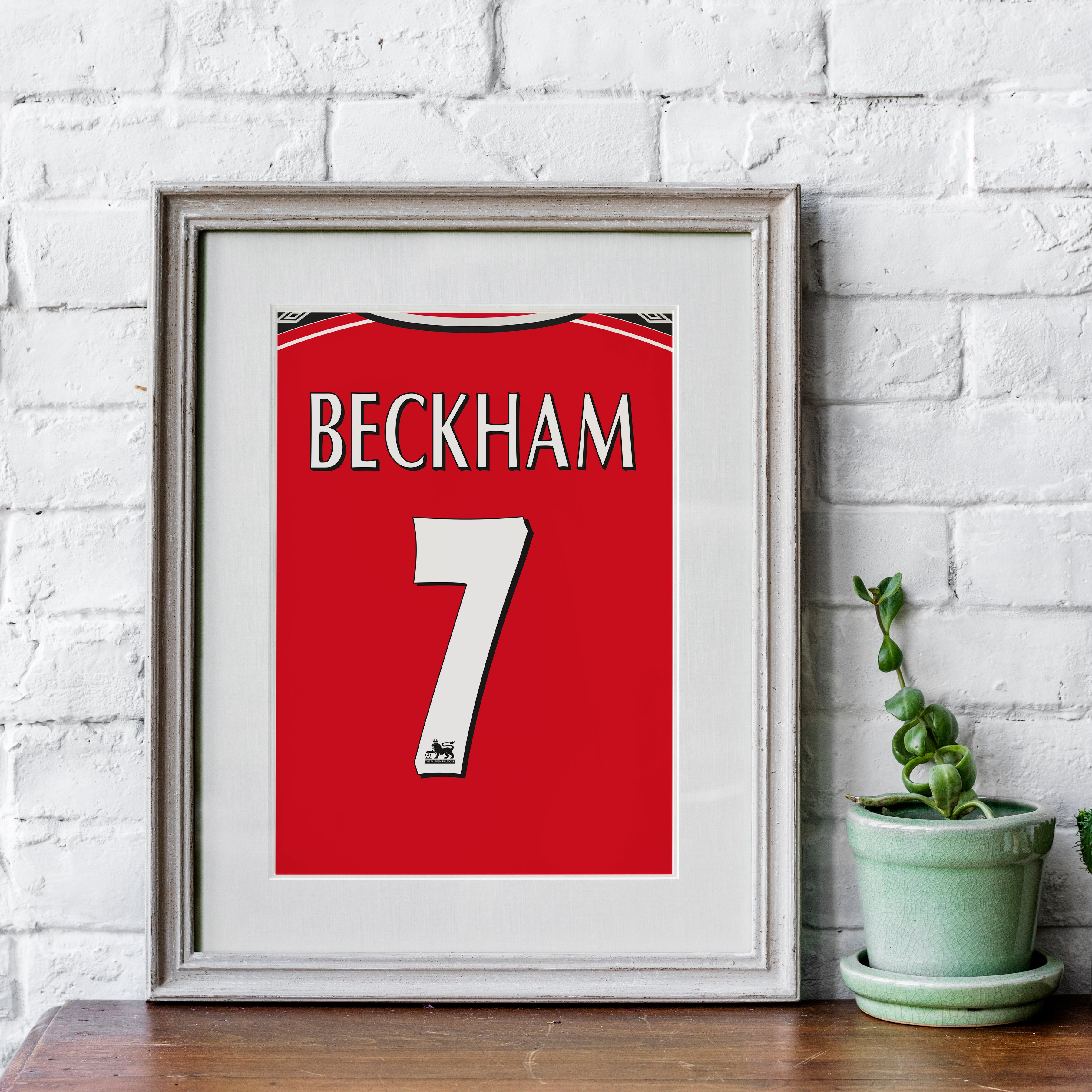 Beckham Manchester Utd (Rückseite) Kunstdruck auf schwerem Papier - Fußballpfosten - Perfektes Geschenk - Geburtstagsgeschenk für ihn