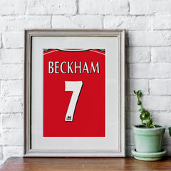 Beckham Manchester Utd (Back) Heavyweight Art Print - Football Post - Perfect Gift - Birthday Present for Him