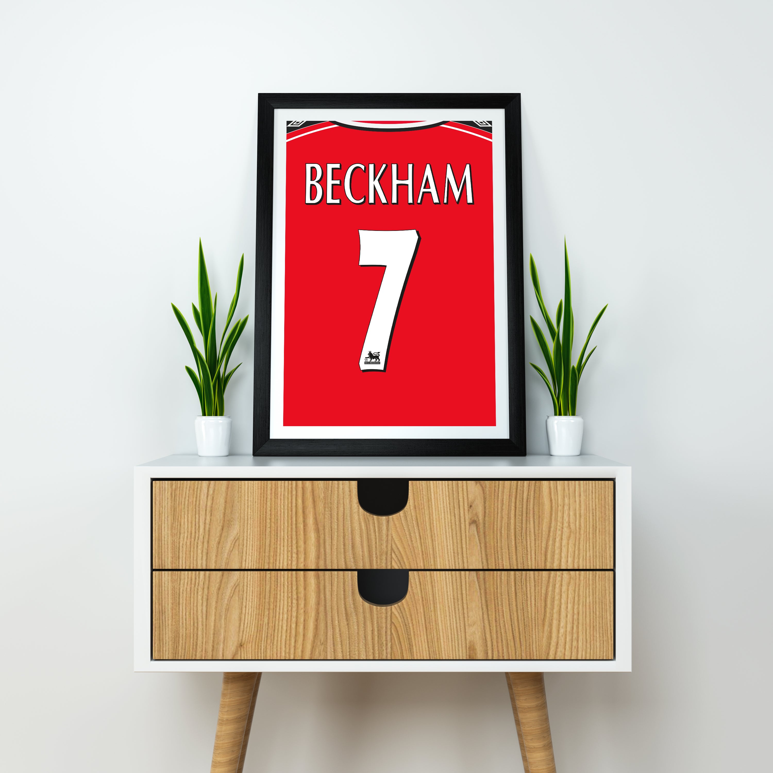 Beckham Manchester Utd (Rückseite) Kunstdruck auf schwerem Papier - Fußballpfosten - Perfektes Geschenk - Geburtstagsgeschenk für ihn