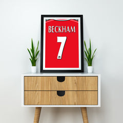 Beckham Manchester Utd (Back) Heavyweight Art Print - Football Post - Perfect Gift - Birthday Present for Him