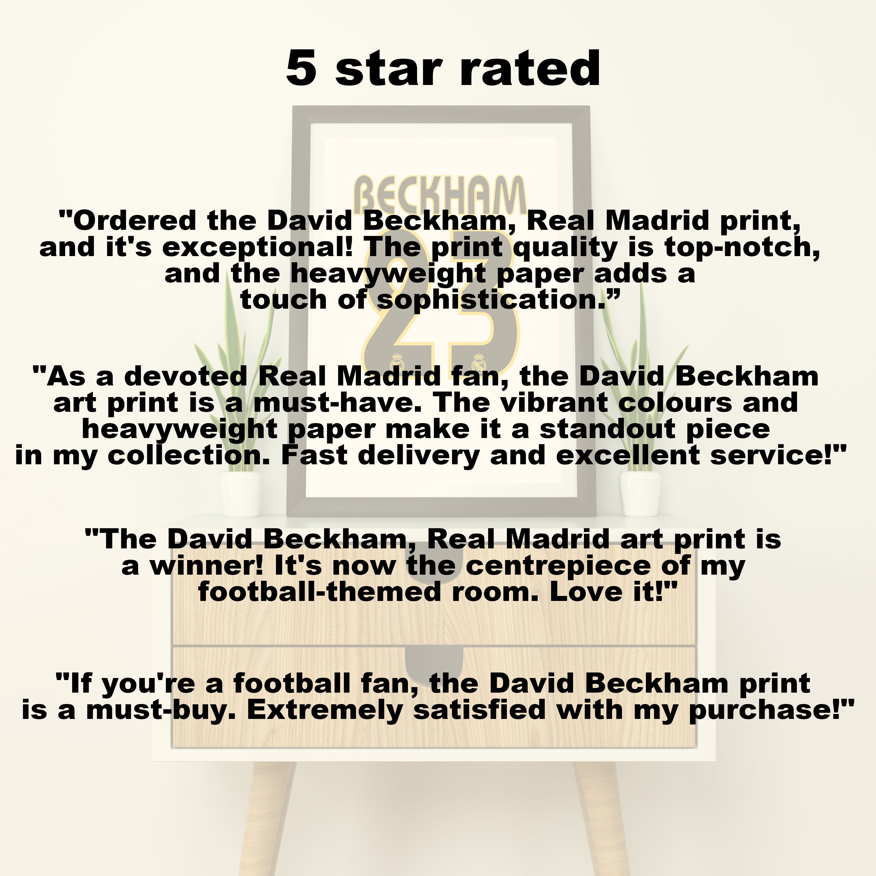 David Beckham Real Madrid Heavyweight Art Print - Football Post - Perfect Gift - Birthday Present for Him