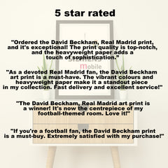 David Beckham Real Madrid (Front) Heavyweight Art Print - Football Post - Perfect Gift - Birthday Present for Him