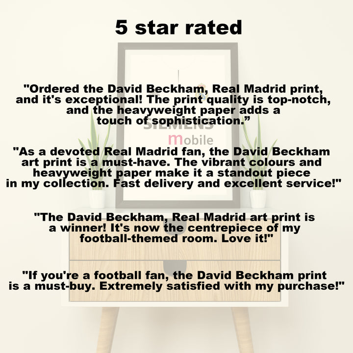 David Beckham Real Madrid (Front) Heavyweight Art Print - Football Post - Perfect Gift - Birthday Present for Him