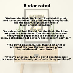 David Beckham Real Madrid Kunstdruck auf schwerem Papier - Fußballpfosten - Perfektes Geschenk - Geburtstagsgeschenk für ihn