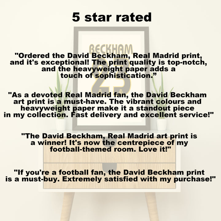 David Beckham Real Madrid Kunstdruck auf schwerem Papier - Fußballpfosten - Perfektes Geschenk - Geburtstagsgeschenk für ihn