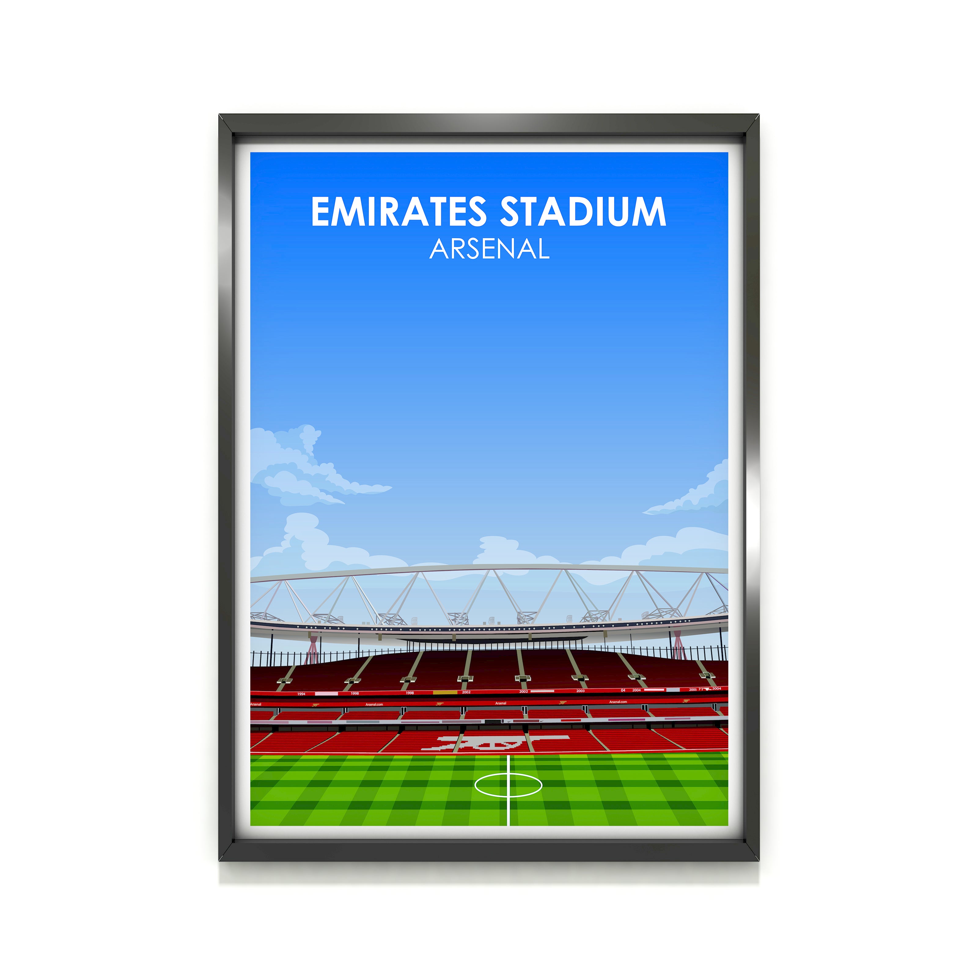Emirates Stadium Kunstdruck auf schwerem Papier - Fußballpfosten - Perfektes Geschenk - Geburtstagsgeschenk für ihn