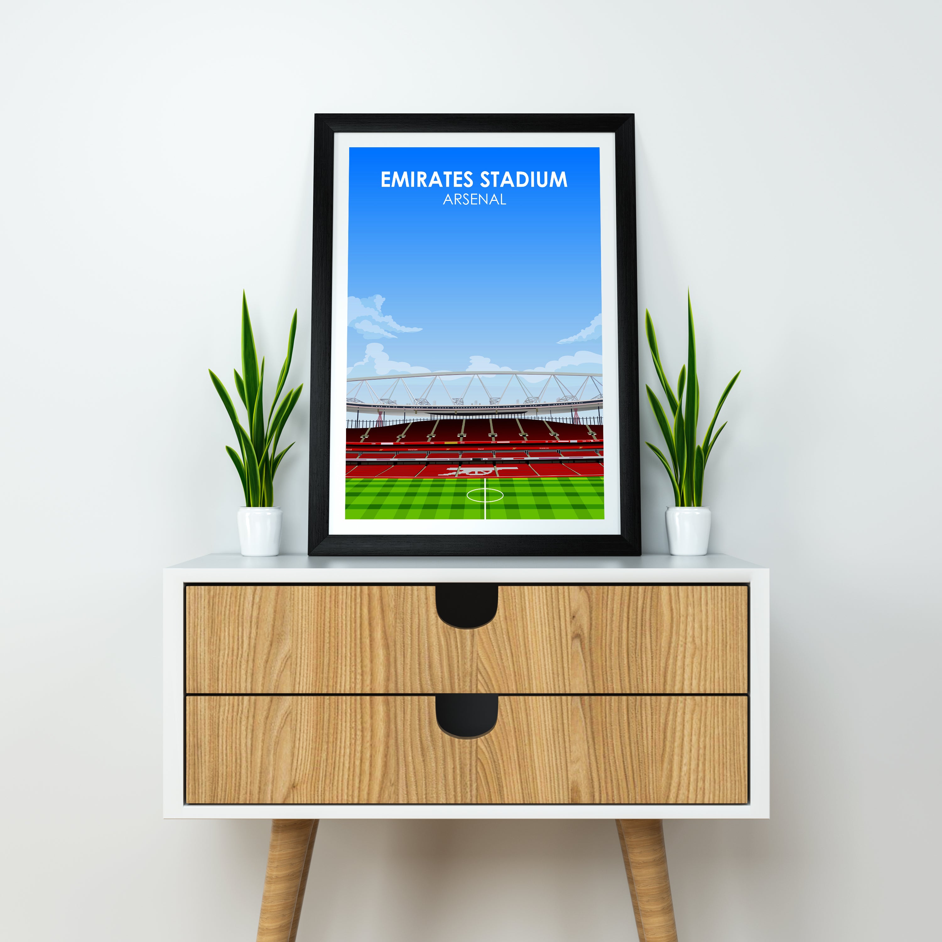 Emirates Stadium Kunstdruck auf schwerem Papier - Fußballpfosten - Perfektes Geschenk - Geburtstagsgeschenk für ihn