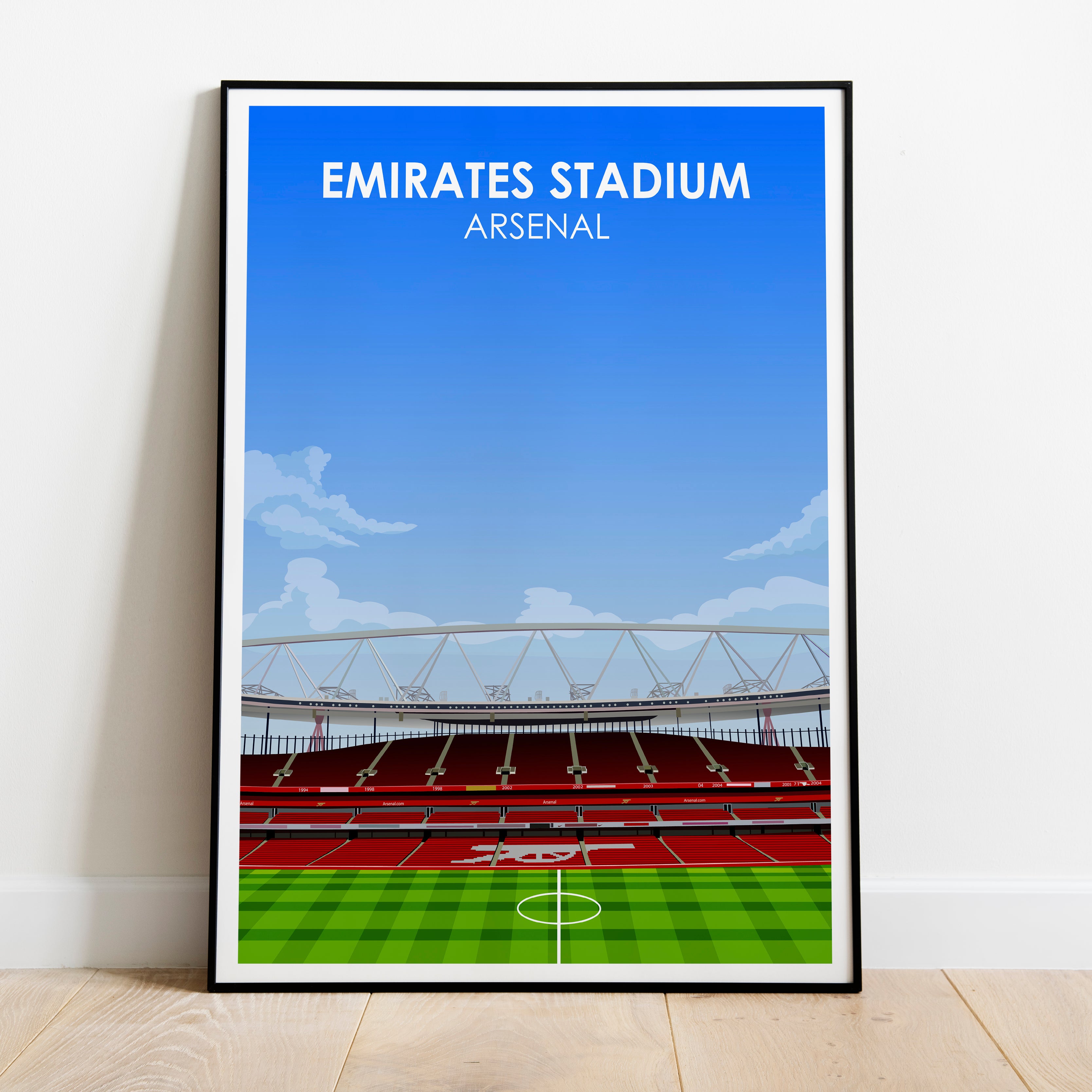Emirates Stadium Kunstdruck auf schwerem Papier - Fußballpfosten - Perfektes Geschenk - Geburtstagsgeschenk für ihn