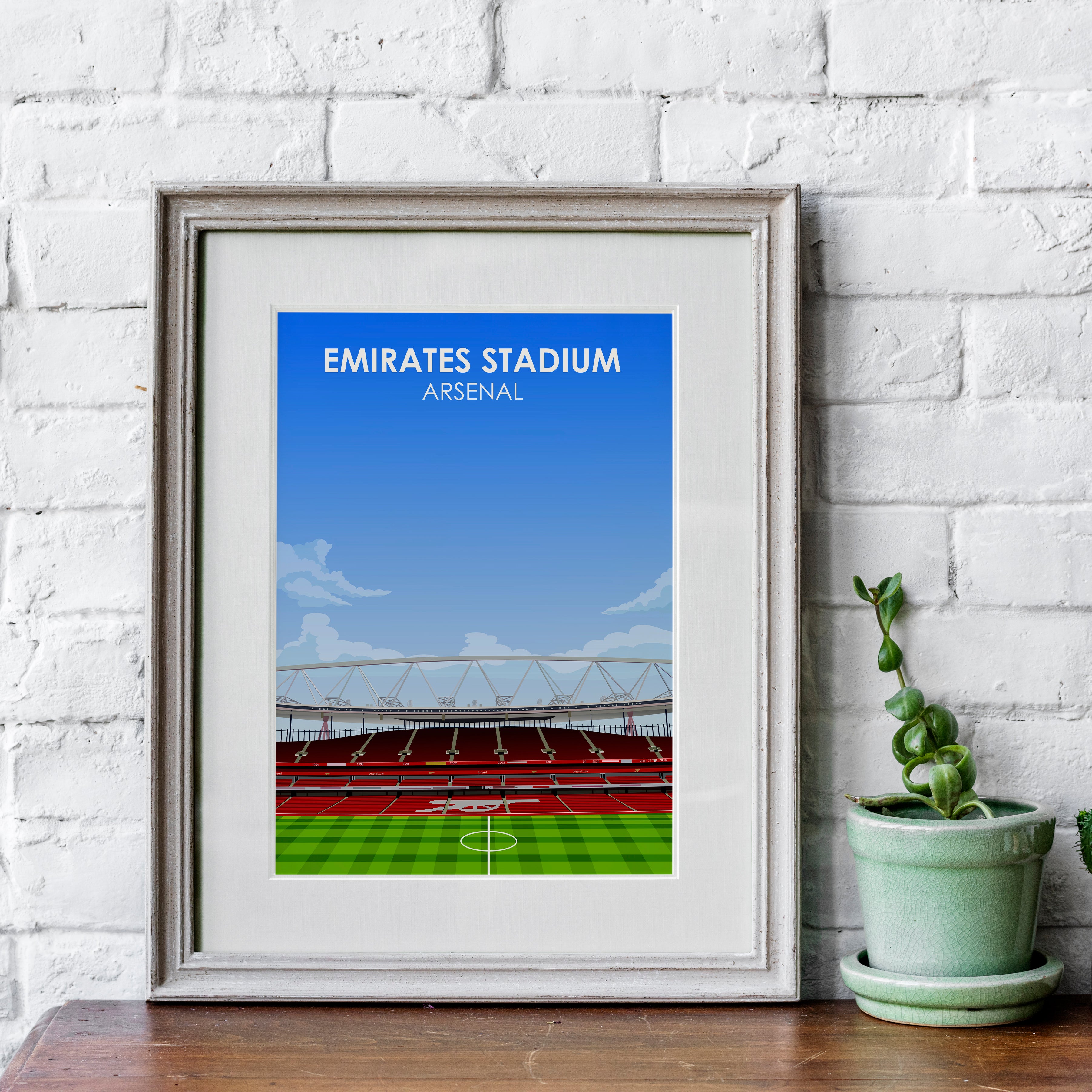Emirates Stadium Kunstdruck auf schwerem Papier - Fußballpfosten - Perfektes Geschenk - Geburtstagsgeschenk für ihn