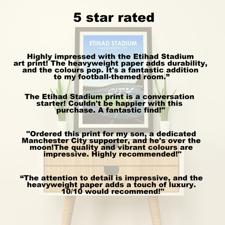 Stampa artistica Etihad Stadium Heavyweight - Palo da calcio - Regalo perfetto - Regalo di compleanno per lui