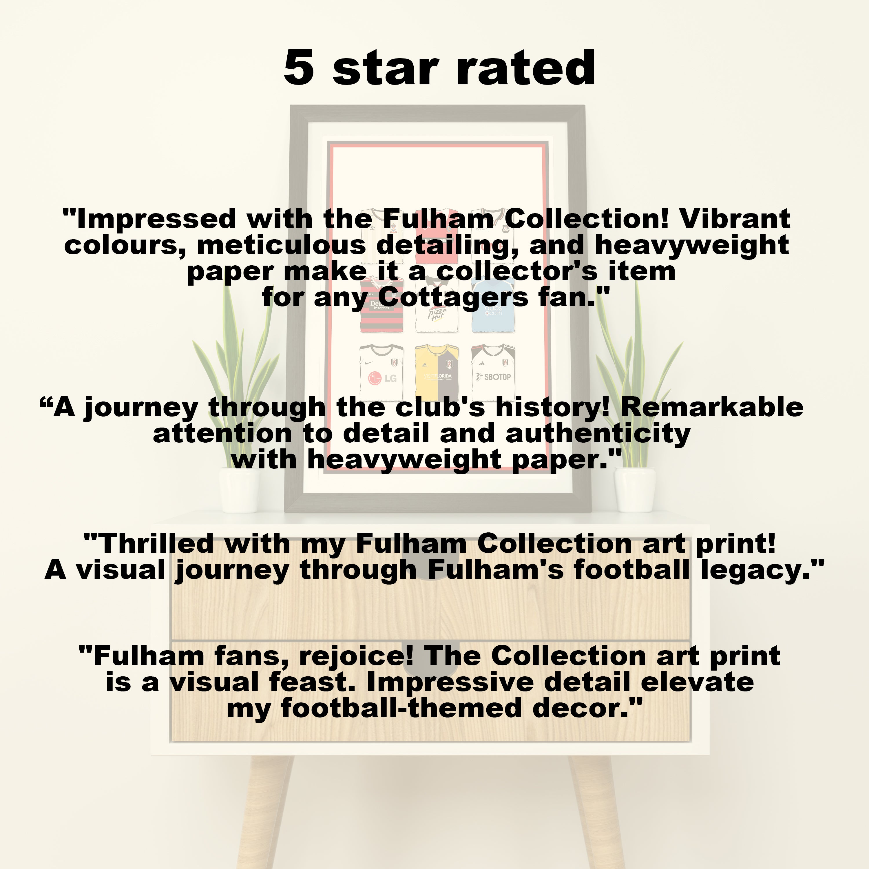 Lámina de arte de gran gramaje de la colección Fulham - Poste de fútbol - Regalo perfecto - Regalo de cumpleaños para él