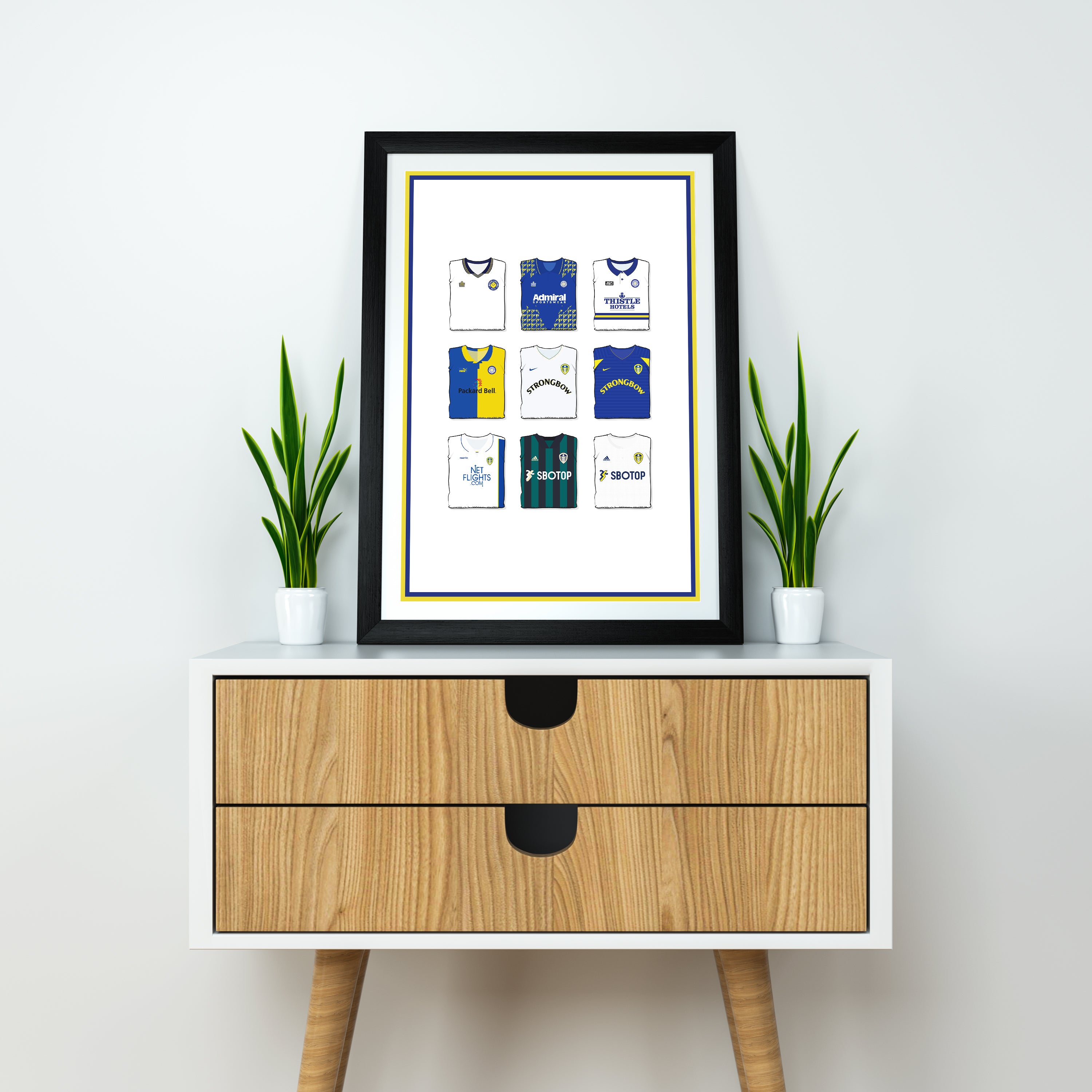 Leeds Kollektion Kunstdruck auf schwerem Papier - Fußballpfosten - Perfektes Geschenk - Geburtstagsgeschenk für ihn