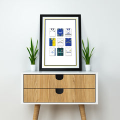 Leeds Kollektion Kunstdruck auf schwerem Papier - Fußballpfosten - Perfektes Geschenk - Geburtstagsgeschenk für ihn