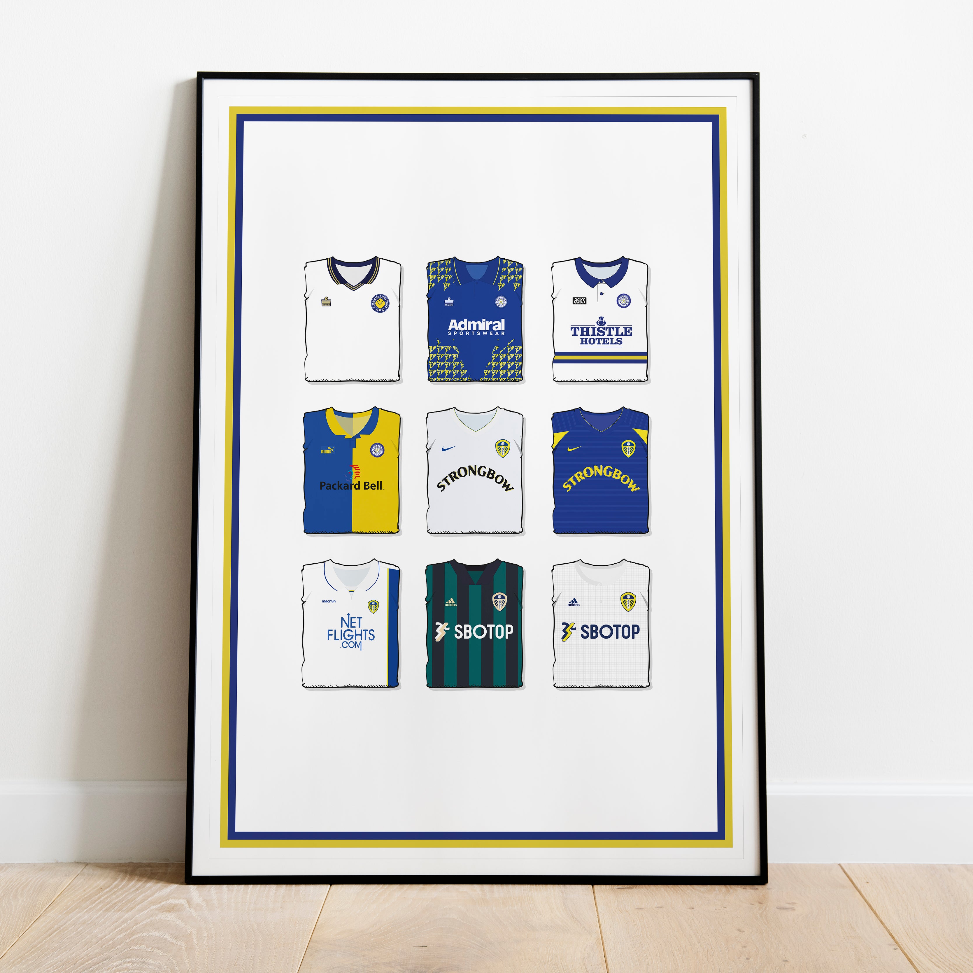 Leeds Kollektion Kunstdruck auf schwerem Papier - Fußballpfosten - Perfektes Geschenk - Geburtstagsgeschenk für ihn