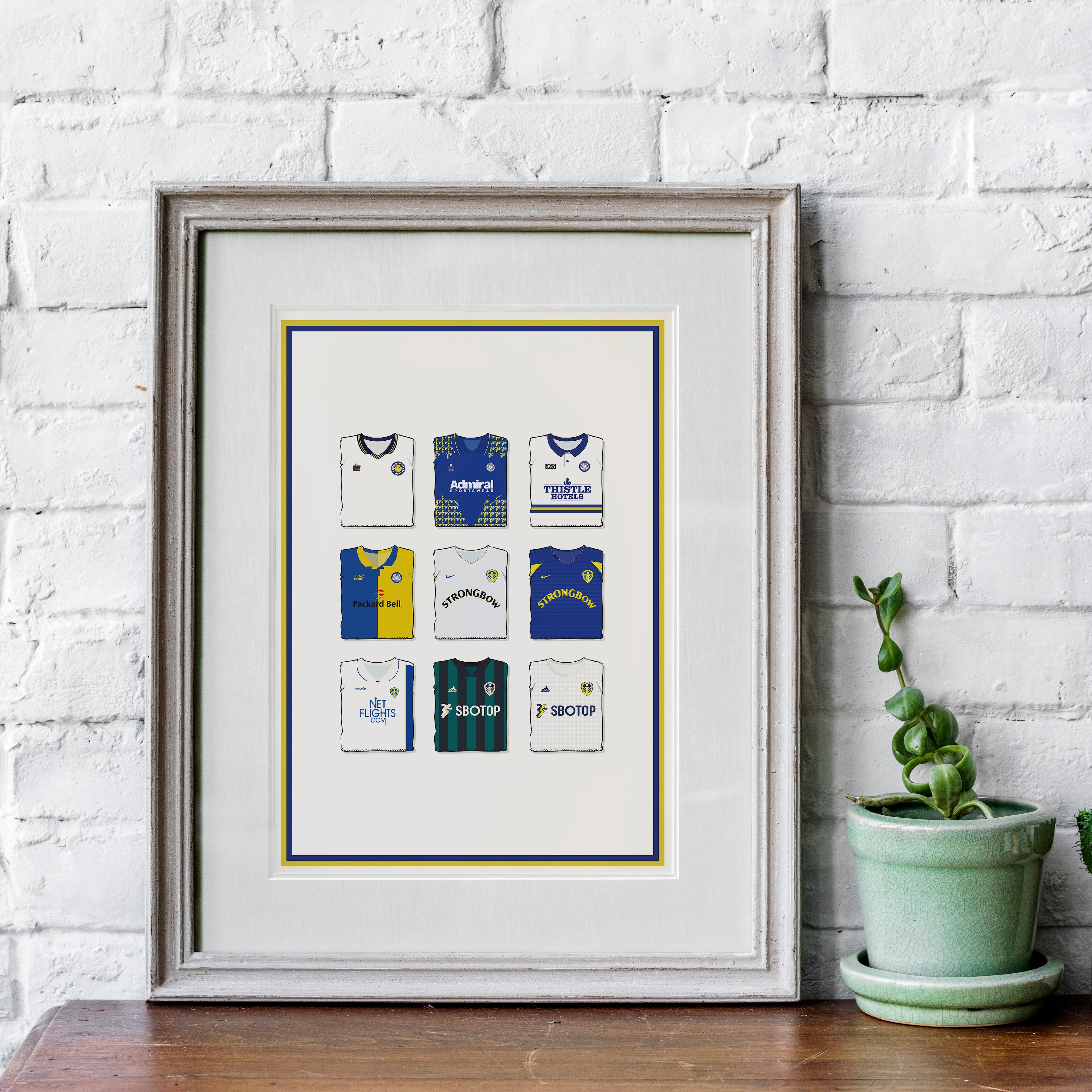 Leeds Kollektion Kunstdruck auf schwerem Papier - Fußballpfosten - Perfektes Geschenk - Geburtstagsgeschenk für ihn