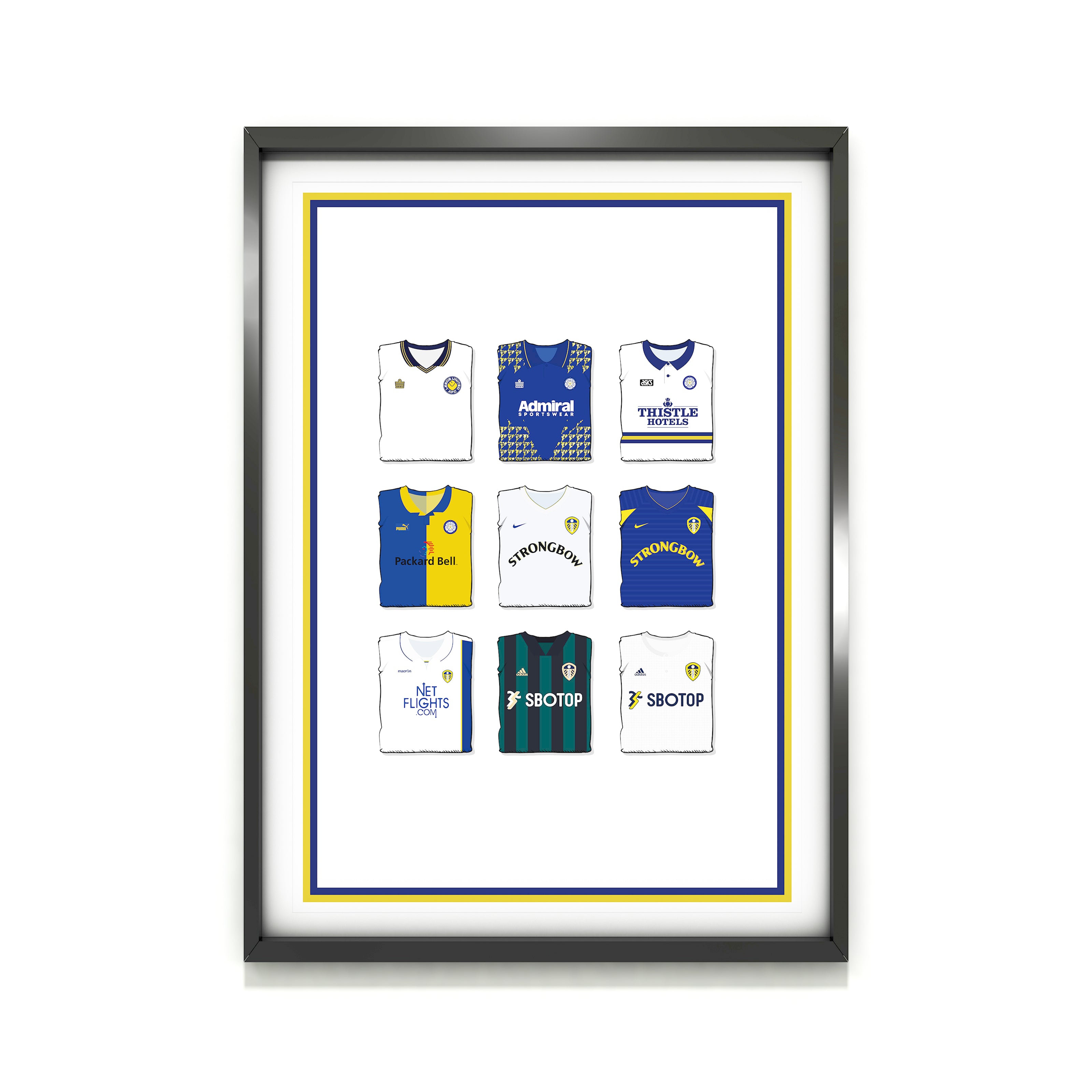 Leeds Kollektion Kunstdruck auf schwerem Papier - Fußballpfosten - Perfektes Geschenk - Geburtstagsgeschenk für ihn