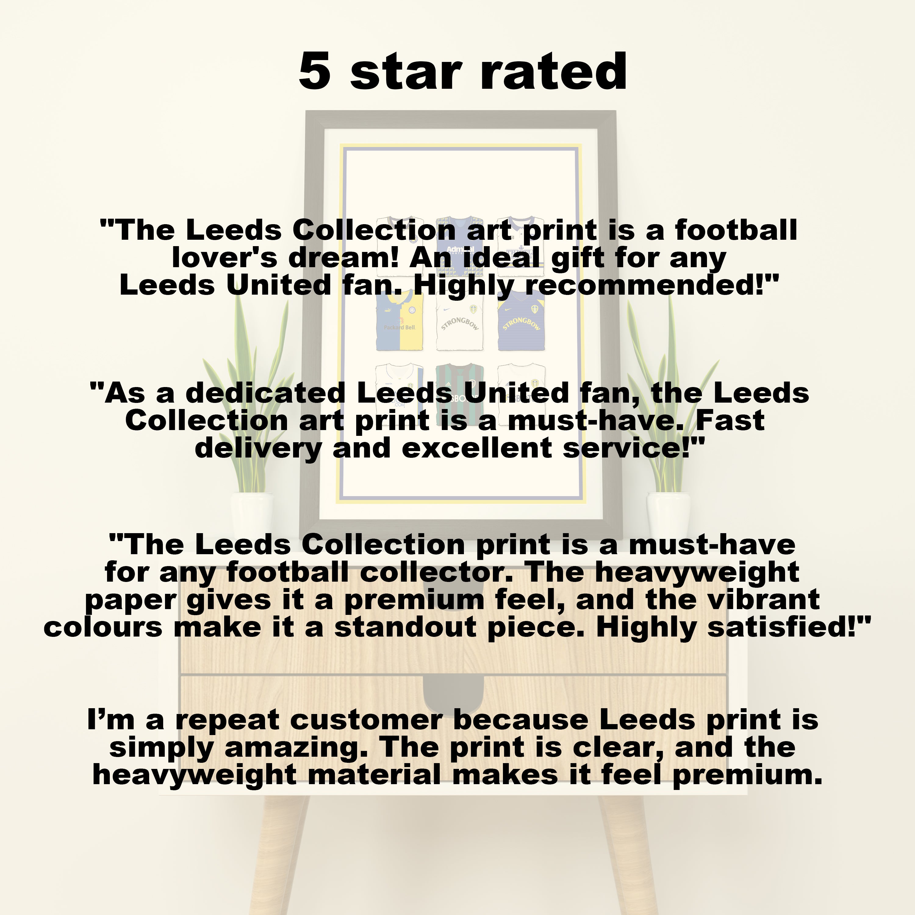 Leeds Kollektion Kunstdruck auf schwerem Papier - Fußballpfosten - Perfektes Geschenk - Geburtstagsgeschenk für ihn