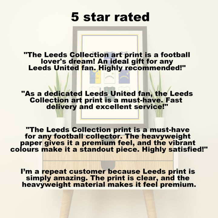 Leeds Kollektion Kunstdruck auf schwerem Papier - Fußballpfosten - Perfektes Geschenk - Geburtstagsgeschenk für ihn