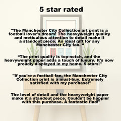 Manchester City Collection Heavyweight Art Print - Football Post - Perfect Gift - Birthday Present for Him