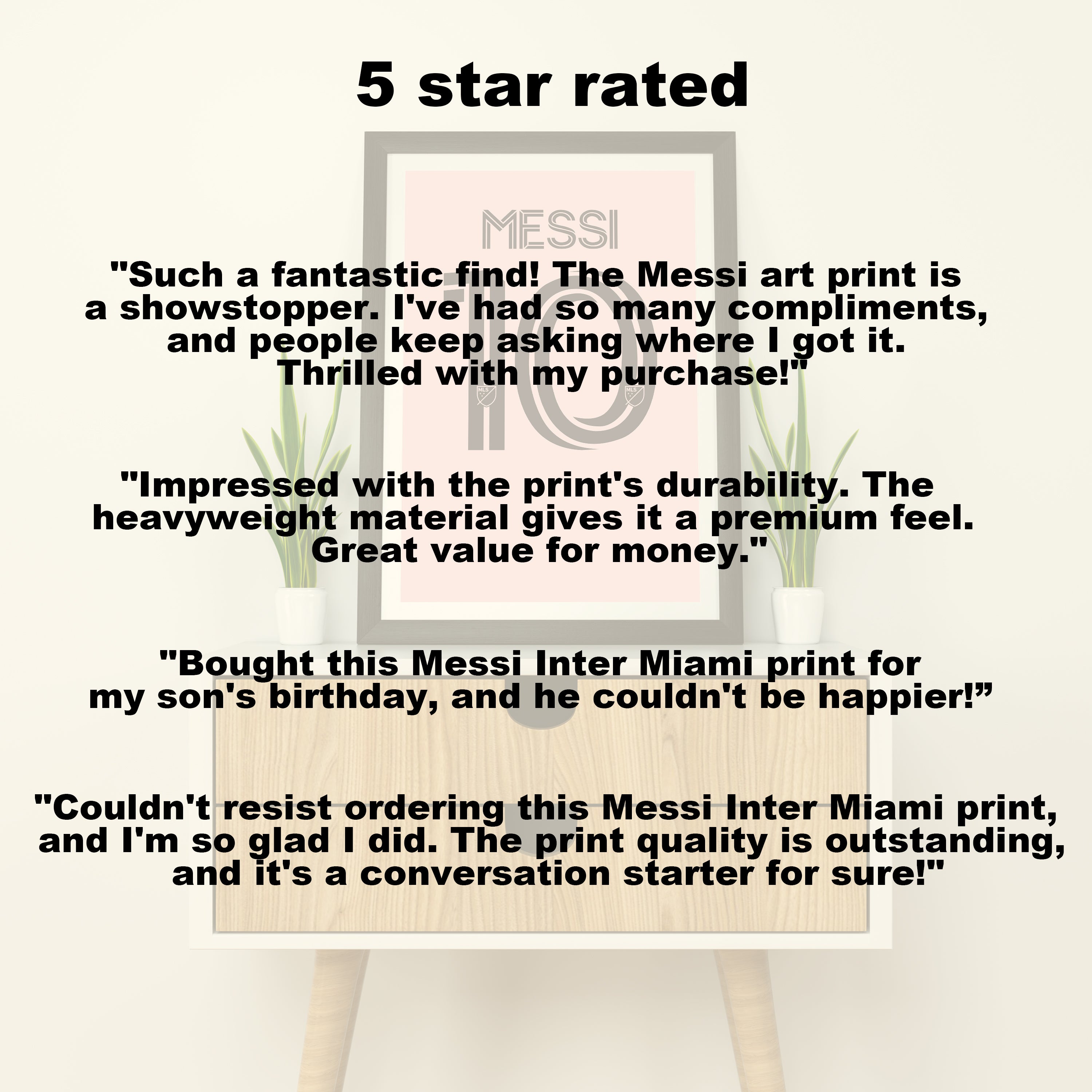 Messi Inter Miami (Back) Heavyweight Art Print - Football Post - Perfect Gift - Birthday Present for Him