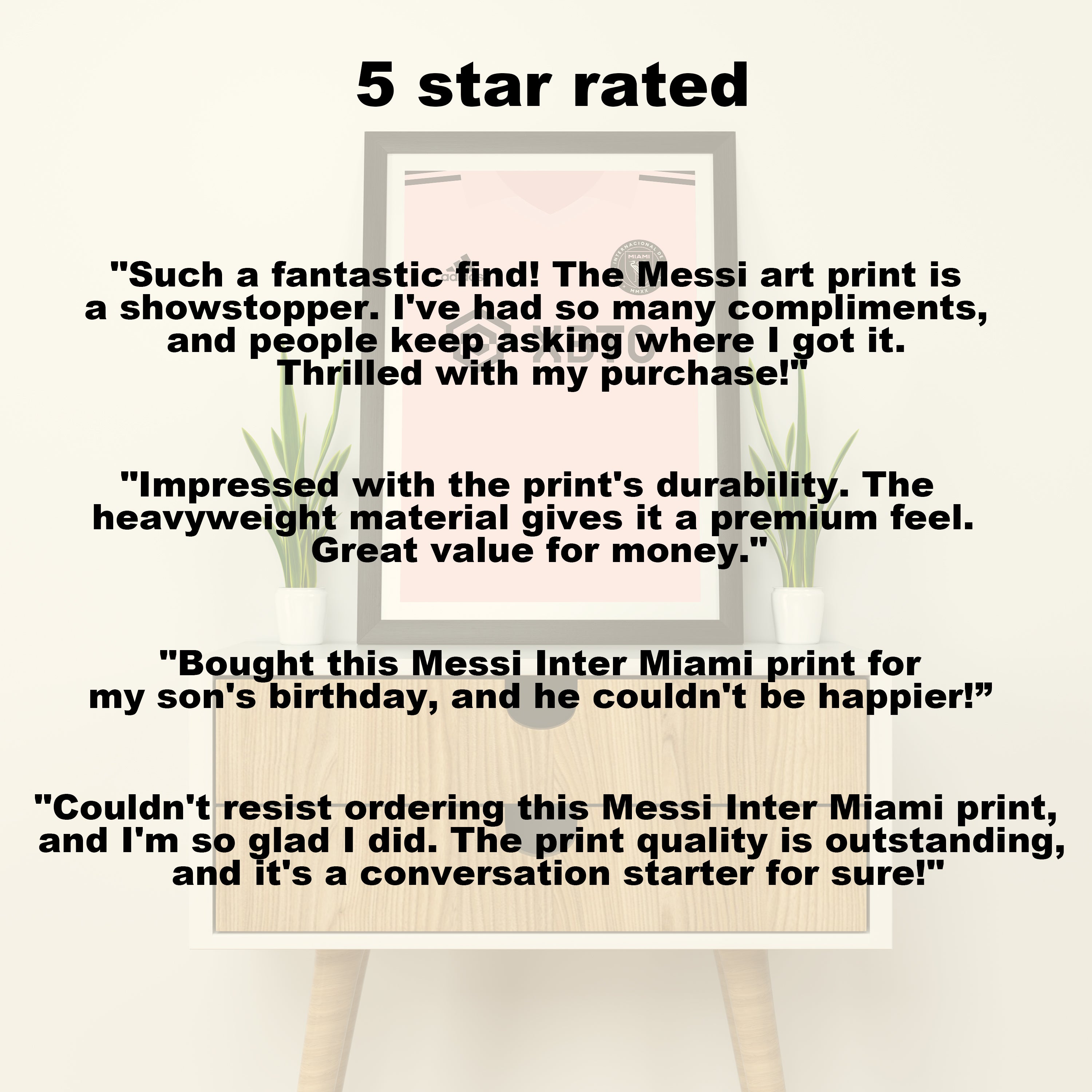 Messi Inter Miami (Vorderseite) Hochwertiger Kunstdruck - Fußball-Poster - Perfektes Geschenk - Geburtstagsgeschenk für ihn