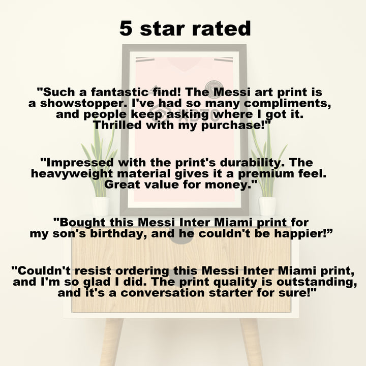 Messi Inter Miami (Front) Heavyweight Art Print - Football Post - Perfect Gift - Birthday Present for Him