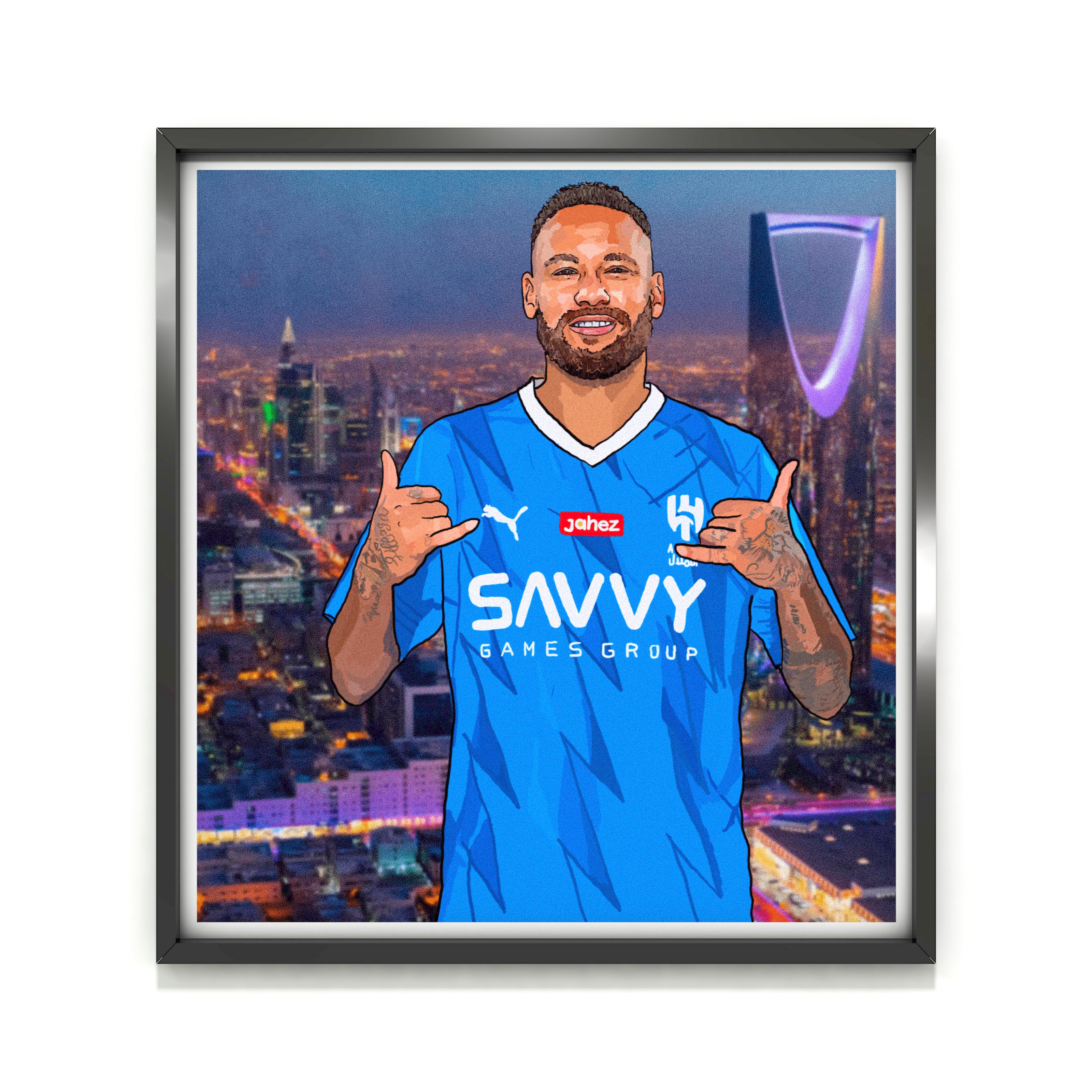 Neymar Al Hilal Schwerer Kunstdruck - Fußball-Post - Perfektes Geschenk - Geburtstagsgeschenk für Ihn