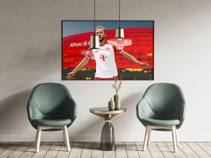 Harry Kane Bayern München Schwerer Kunstdruck - Fußball-Post - Perfektes Geschenk - Geburtstagsgeschenk für Ihn