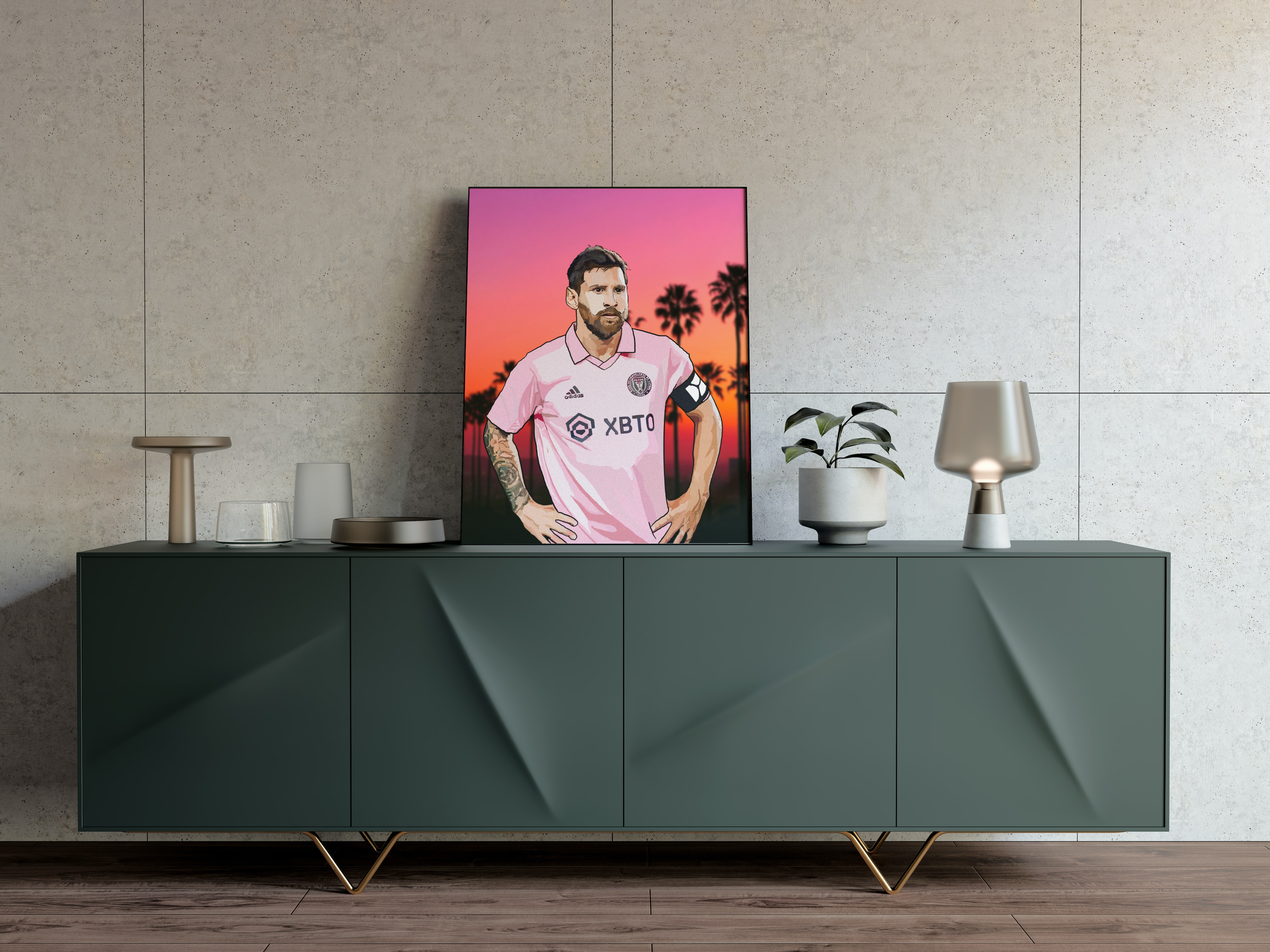 Leo Messi Inter Miami Art Heavyweight Art Print - Football Post - Perfect Gift - Birthday Present for Him