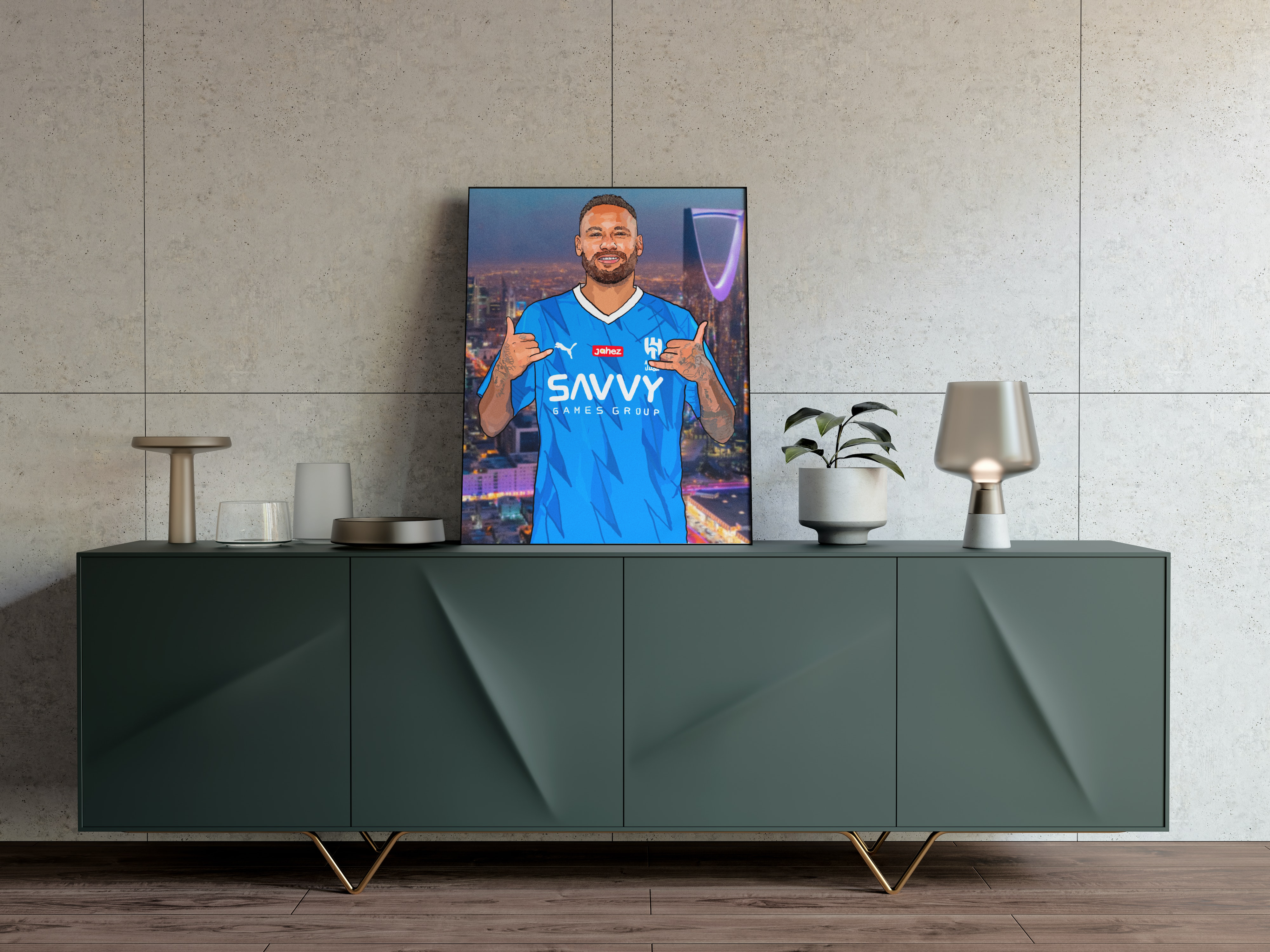 Neymar Al Hilal Schwerer Kunstdruck - Fußball-Post - Perfektes Geschenk - Geburtstagsgeschenk für Ihn