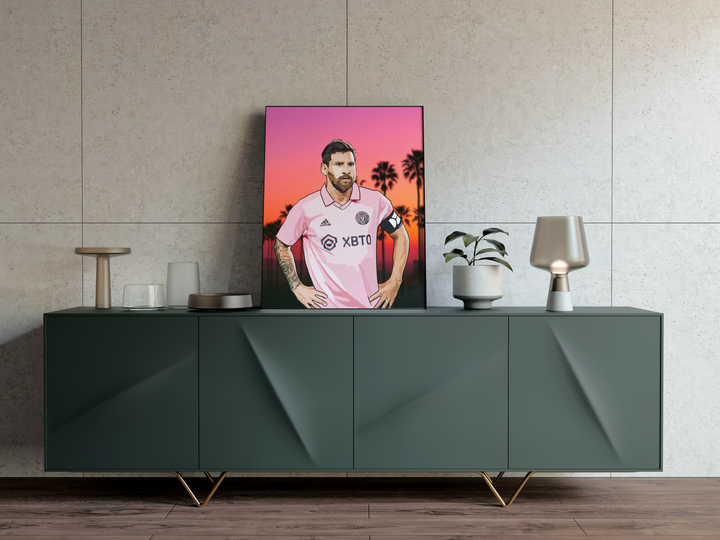 Leo Messi Inter Miami Art Heavyweight Art Print - Football Post - Perfect Gift - Birthday Present for Him