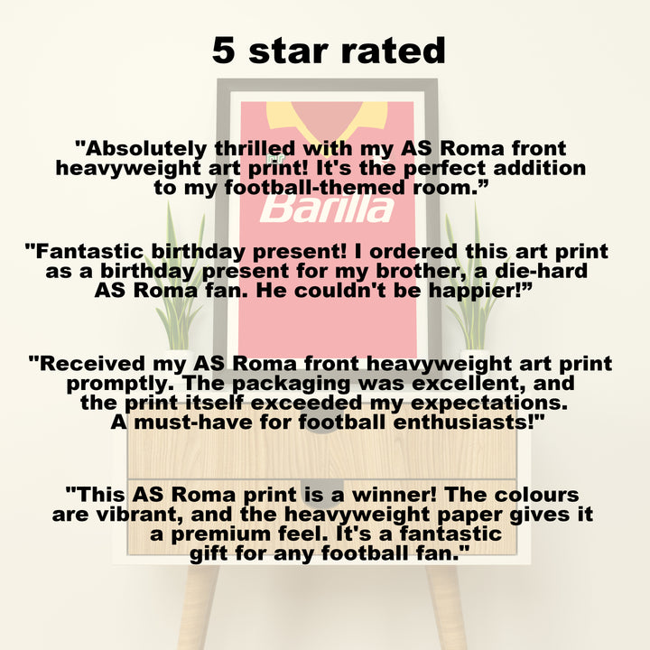 AS Roma (Front) Heavyweight Art Print - Football Post - Perfect Gift - Birthday Present for Him