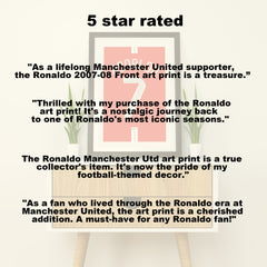 Ronaldo Manchester Utd 2007/08 (Back) Heavyweight Art Print - Football Post - Perfect Gift - Birthday Present for Him