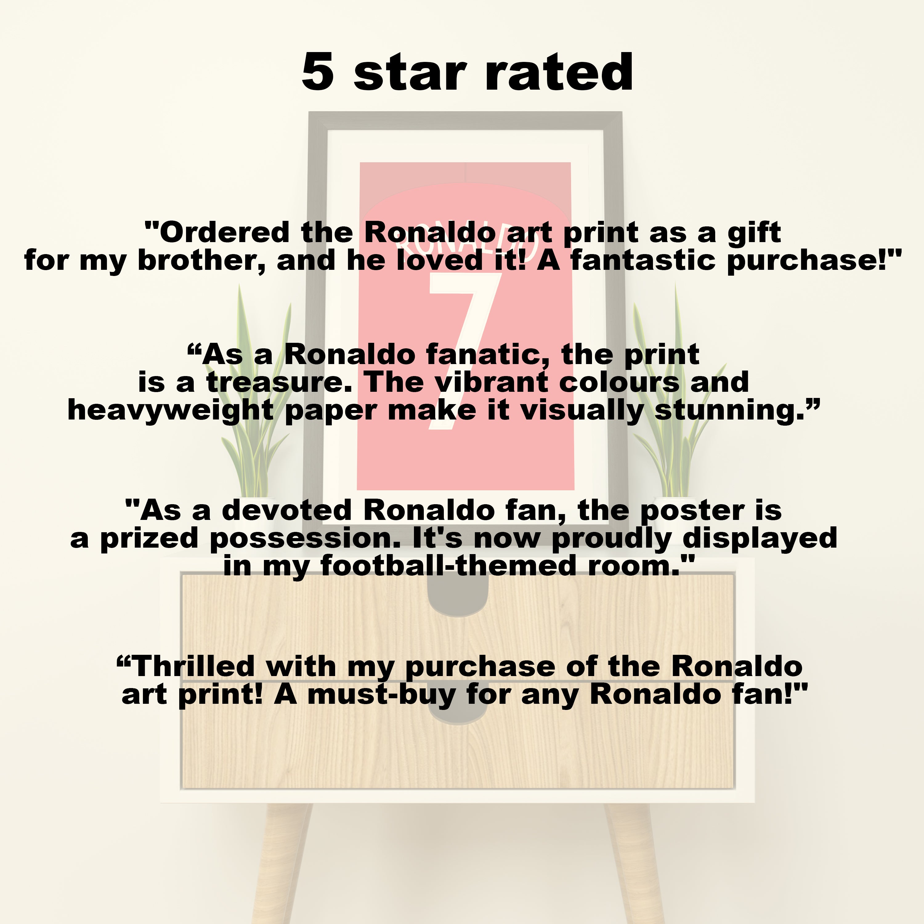 Ronaldo Portugal 2016 (Rückseite) Hochwertiger Kunstdruck - Fußball-Poster - Perfektes Geschenk - Geburtstagsgeschenk für ihn