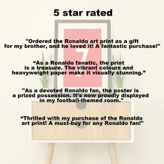 Ronaldo Portogallo 2016 (Retro) Stampa d&