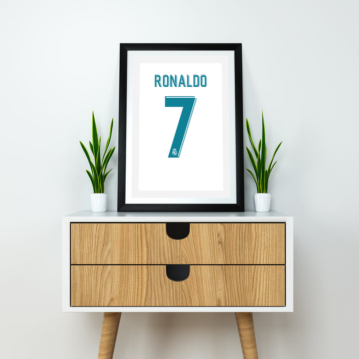 Ronaldo Real Madrid 2017/18 (Retro) Stampa d&