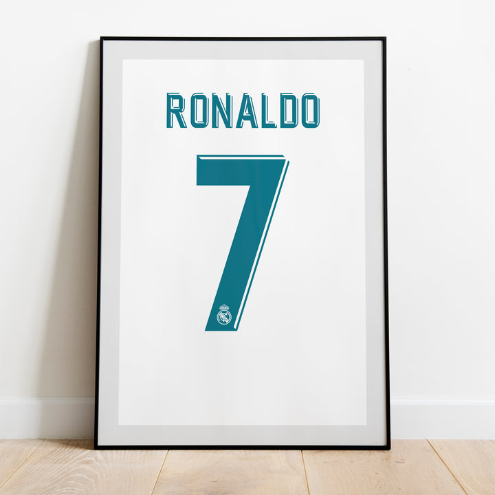 Ronaldo Real Madrid 2017/18 (Retro) Stampa d&