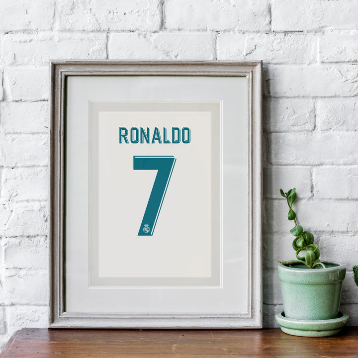 Ronaldo Real Madrid 2017/18 (Retro) Stampa d&