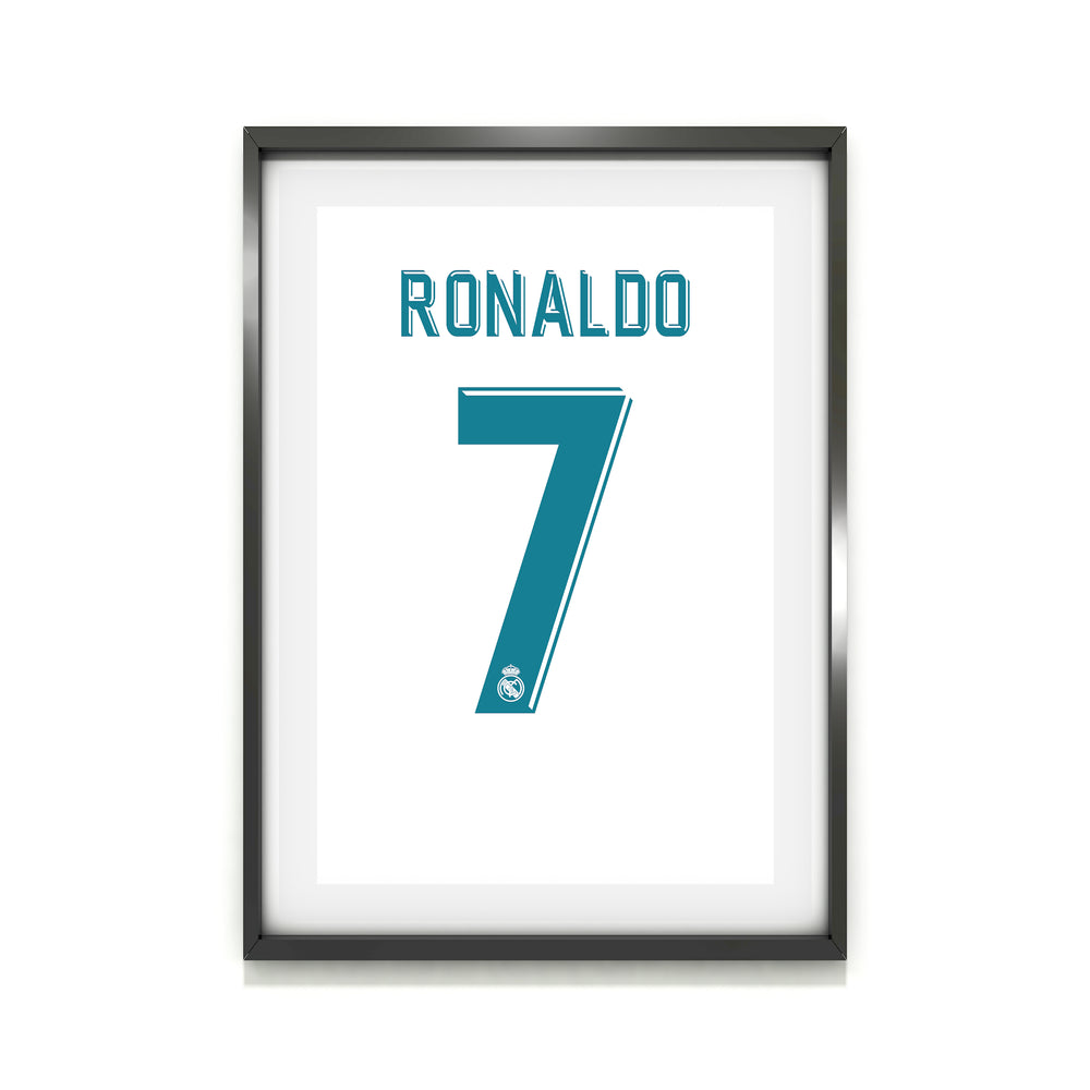 Ronaldo Real Madrid 2017/18 (Back) Heavyweight Art Print - Football Post - Perfect Gift - Birthday Present for Him