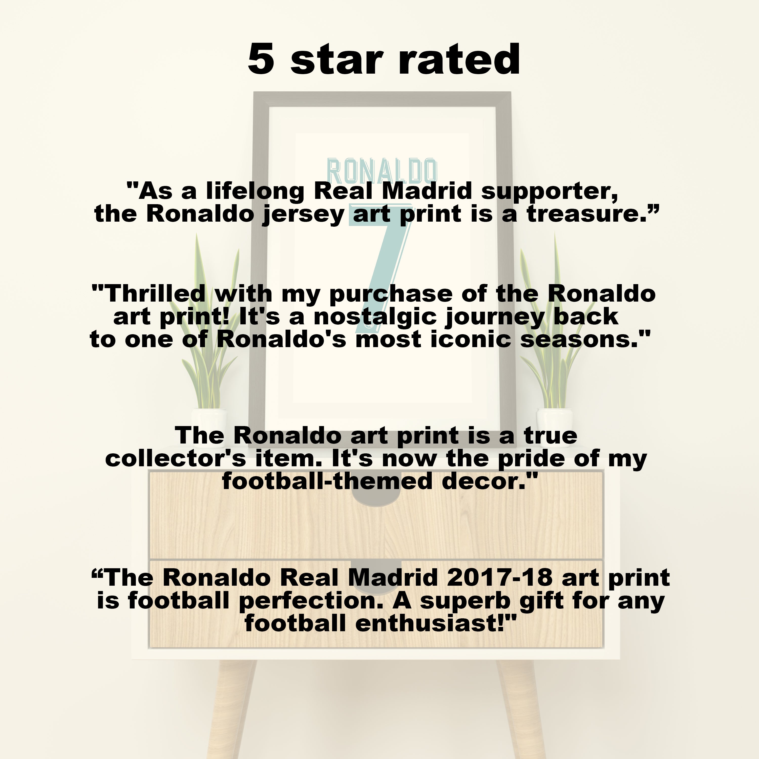 Ronaldo Real Madrid 2017/18 (Back) Heavyweight Art Print - Football Post - Perfect Gift - Birthday Present for Him