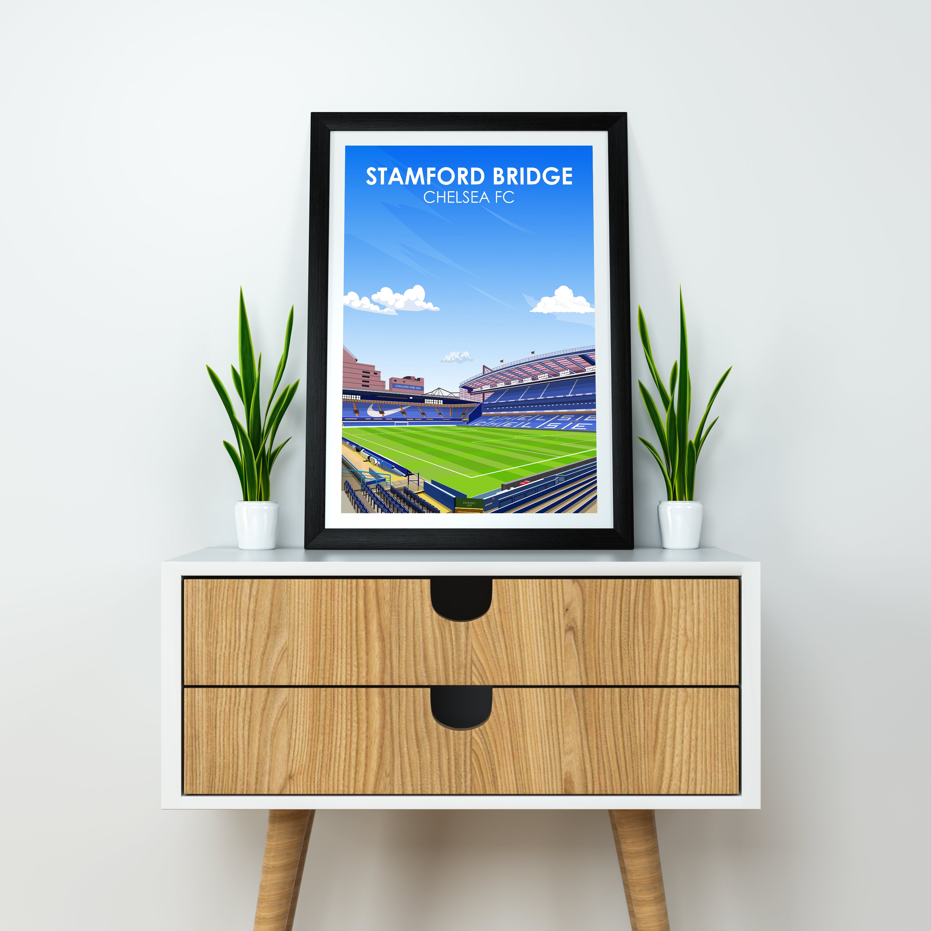 Stamford Bridge Stadium Heavyweight Art Print - Football Post - Perfect Gift - Birthday Present for Him