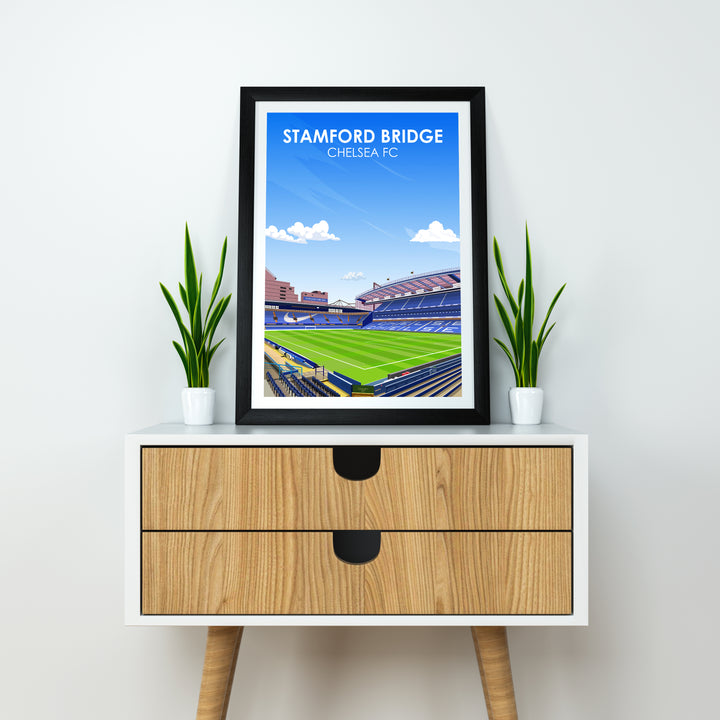 Stamford Bridge Stadium Heavyweight Art Print - Football Post - Perfect Gift - Birthday Present for Him