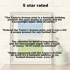 Taylors Avenue Heavyweight Art Print - Football Post - Perfect Gift - Birthday Present for Him