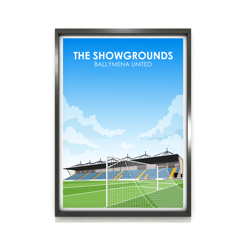 The Showgrounds Ballymena FC Kunstdruck auf schwerem Papier - Fußballpfosten - Perfektes Geschenk - Geburtstagsgeschenk für ihn