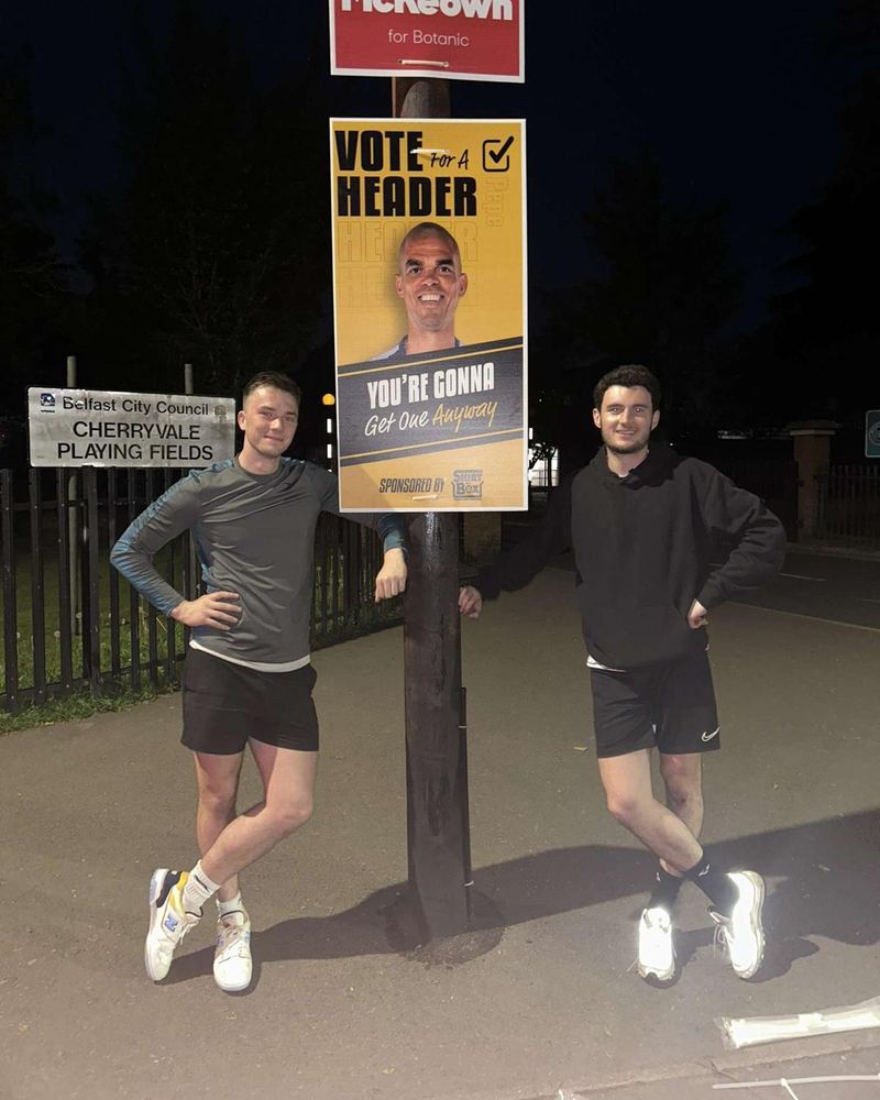 Rory and Josh under a Vote for a header poster